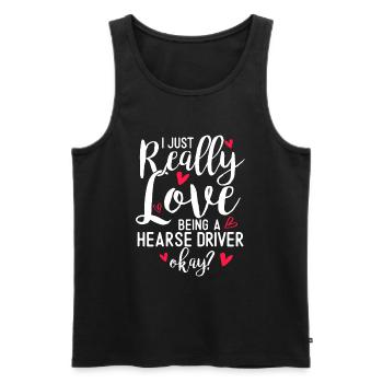 J’adore avoir un chauffeur de corbillard. - Débardeur bio Premium Homme - noir - Devant - AI Model Male 178 light (178cm)