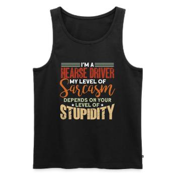 Funny hearse driver saying gift - Men's Premium Organic Tank Top - black - Front - AI Model Male 178 light (178cm)