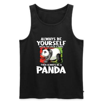 Panda - Men's Premium Organic Tank Top - black - Front - Michal (187cm)