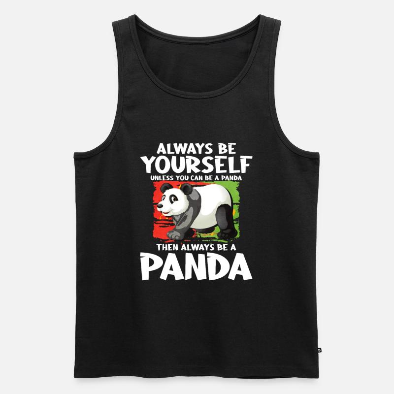 Panda - Männer Premium Bio Tank Top - Schwarz