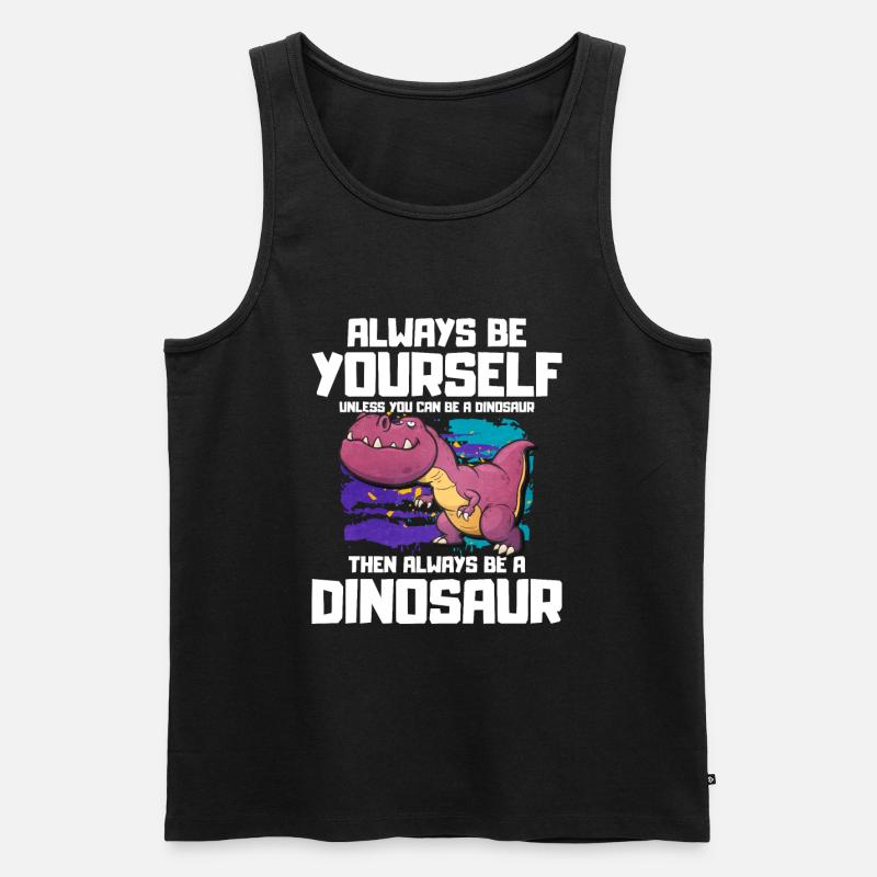 T-Rex - Männer Premium Bio Tank Top - Schwarz