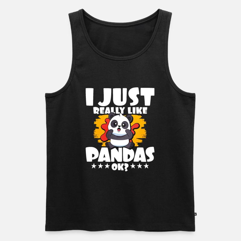 Panda - Männer Premium Bio Tank Top - Schwarz