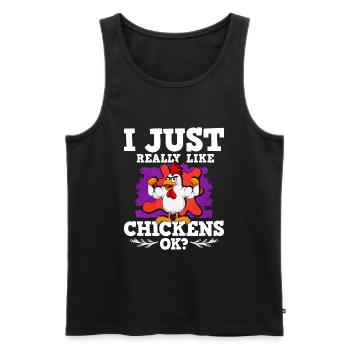 Poulets - Débardeur bio Premium Homme - noir - Devant - Michal (187cm)