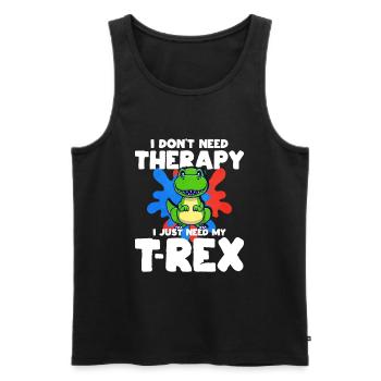 T-Rex - Men's Premium Organic Tank Top - black - Front - Michal (187cm)