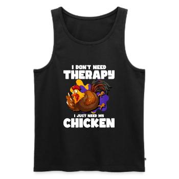 Poulets - Débardeur bio Premium Homme - noir - Devant - Michal (187cm)