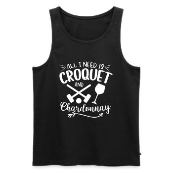 Croquet - Men's Premium Organic Tank Top - black - Front - AI Model Male 178 light (178cm)