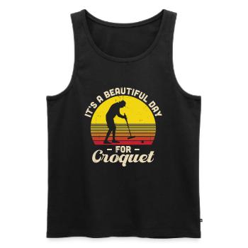 Croquet - Men's Premium Organic Tank Top - black - Front - AI Model Male 178 light (178cm)