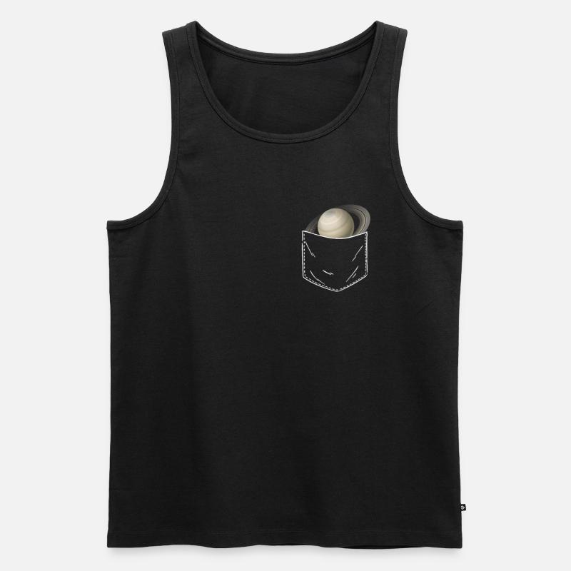 Saturn - Männer Premium Bio Tank Top - Schwarz