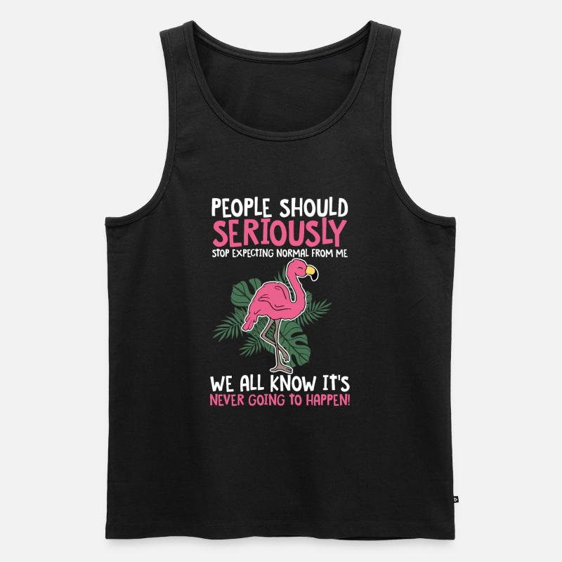Flamingo - Männer Premium Bio Tank Top - Schwarz