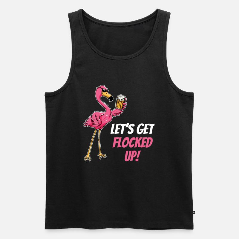 Flamingo - Männer Premium Bio Tank Top - Schwarz