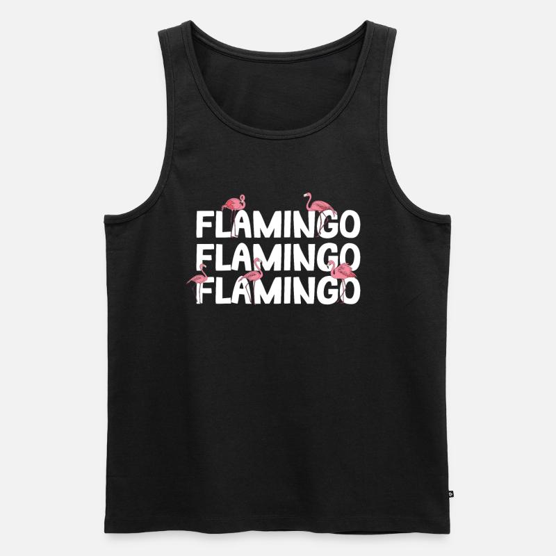 Flamingo - Männer Premium Bio Tank Top - Schwarz