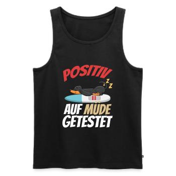 Positiv Auf Müde Getestet Dackel - Männer Premium Bio Tank Top - Schwarz - Vorne - AI Model Male 178 light (178cm)