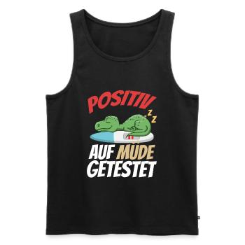 Positiv Auf Müde Getestet T-Rex - Männer Premium Bio Tank Top - Schwarz - Vorne - AI Model Male 178 light (178cm)
