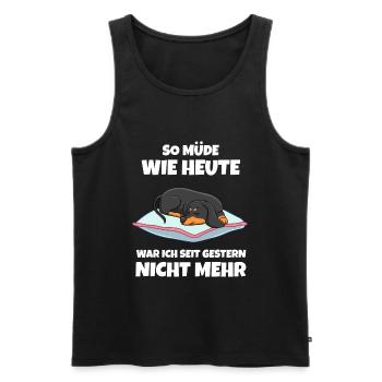 So Müde Wie Heute War Ich Seit Gestern Nicht Mehr - Männer Premium Bio Tank Top - Schwarz - Vorne - AI Model Male 178 light (178cm)