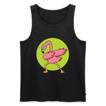 Flamingo Funny Party Gift - Men's Premium Organic Tank Top - black - Front - Michal (187cm)