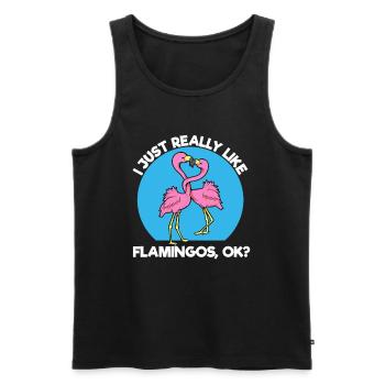 Flamingo Funny Party Gift - Men's Premium Organic Tank Top - black - Front - Michal (187cm)