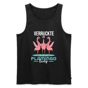 Verrrückte Flamingo Lady - Männer Premium Bio Tank Top - Schwarz - Vorne - Michal (187cm)