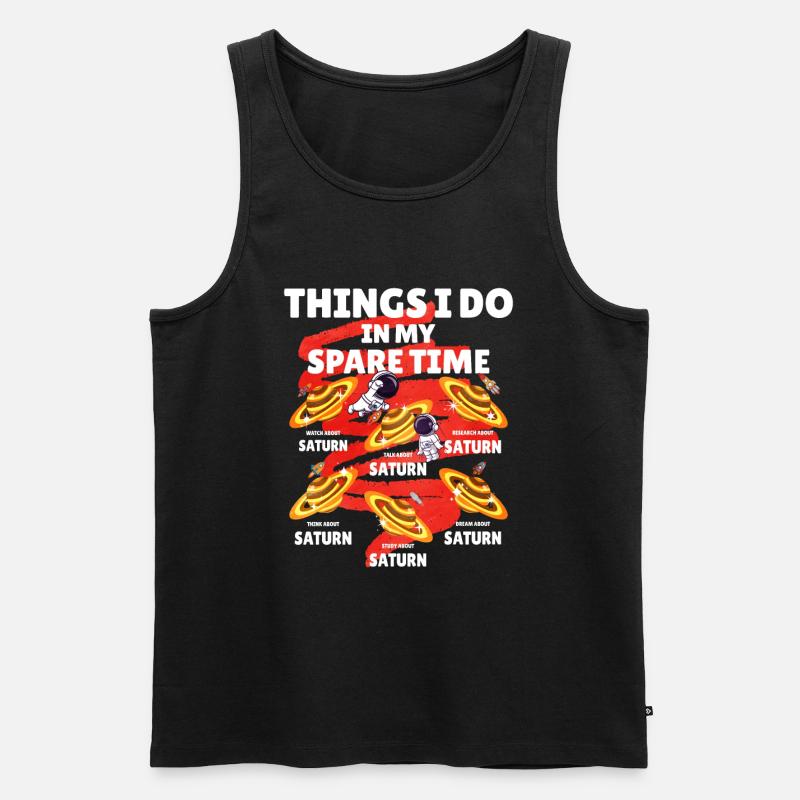 Saturn - Männer Premium Bio Tank Top - Schwarz