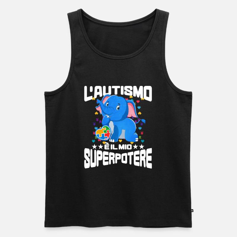 Autismus Autism Geschenk - Männer Premium Bio Tank Top - Schwarz