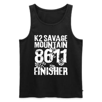 K2 Savage Mountain Himalaya Finisher Mountaineer - Men's Premium Organic Tank Top - black - Front - AI Model Male 178 light (178cm)