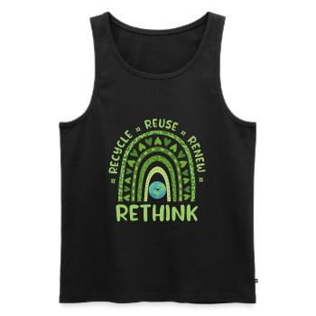 Recycling - Men's Premium Organic Tank Top - black - Front - AI Model Male 178 light (178cm)