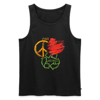 Recycling - Men's Premium Organic Tank Top - black - Front - AI Model Male 178 light (178cm)