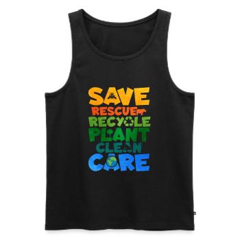 Recycling - Men's Premium Organic Tank Top - black - Front - AI Model Male 178 light (178cm)