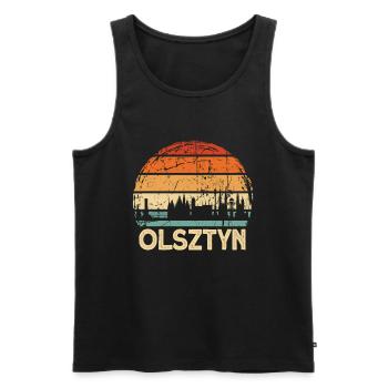 Poland Olsztyn Skyline - Men's Premium Organic Tank Top - black - Front - Michal (187cm)