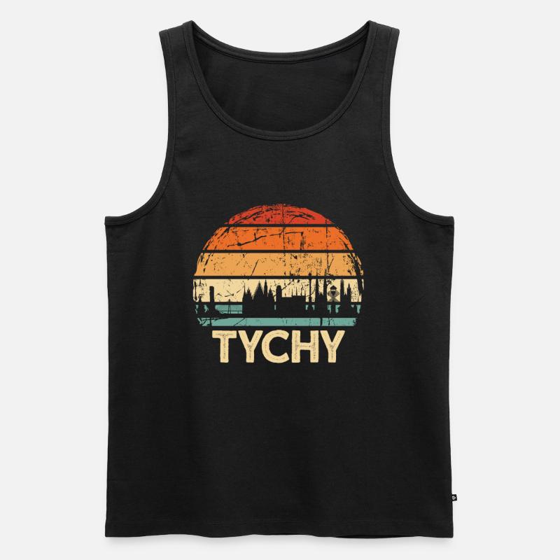 Polen Tychy Skyline - Männer Premium Bio Tank Top - Schwarz