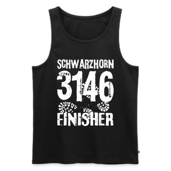 Flüela Schwarzhorn Bergsteiger Berg Albula Davos - Männer Premium Bio Tank Top - Schwarz - Vorne - AI Model Male 178 light (178cm)