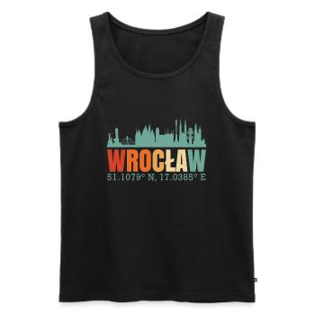 Pologne Wroclaw Skyline - Débardeur bio Premium Homme - noir - Devant - AI Model Male 178 light (178cm)