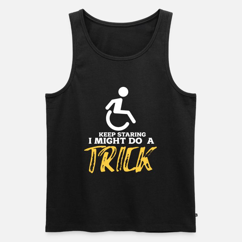 Rollstuhl - Männer Premium Bio Tank Top - Schwarz