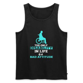 Rollstuhl - Männer Premium Bio Tank Top - Schwarz - Vorne - AI Model Male 178 light (178cm)