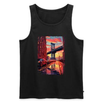New York - Débardeur bio Premium Homme - noir - Devant - AI Model Male 178 light (178cm)