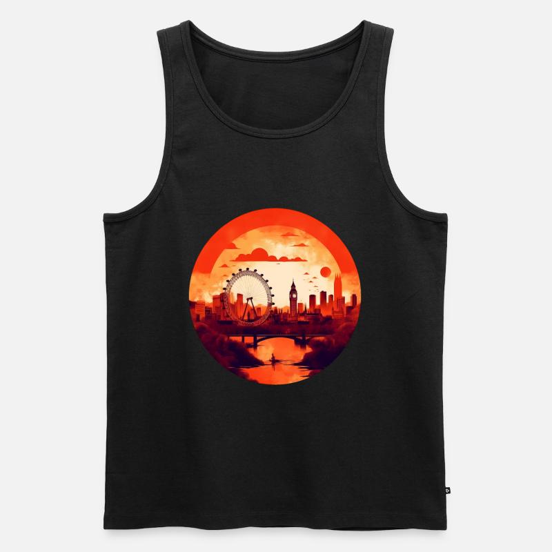 London - Männer Premium Bio Tank Top - Schwarz