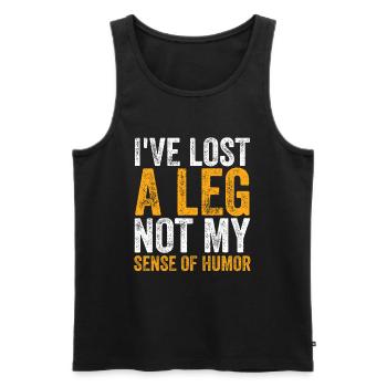 Amputated Leg Prosthesis Gift - Men's Premium Organic Tank Top - black - Front - AI Model Male 178 light (178cm)