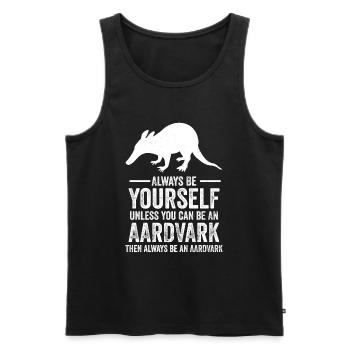 Erdferkel - Männer Premium Bio Tank Top - Schwarz - Vorne - AI Model Male 178 light (178cm)