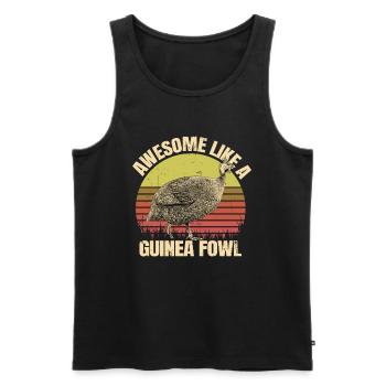 Perlhuhn - Männer Premium Bio Tank Top - Schwarz - Vorne - AI Model Male 178 light (178cm)