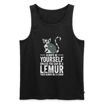 lemur - Men's Premium Organic Tank Top - black - Front - AI Model Male 178 light (178cm)