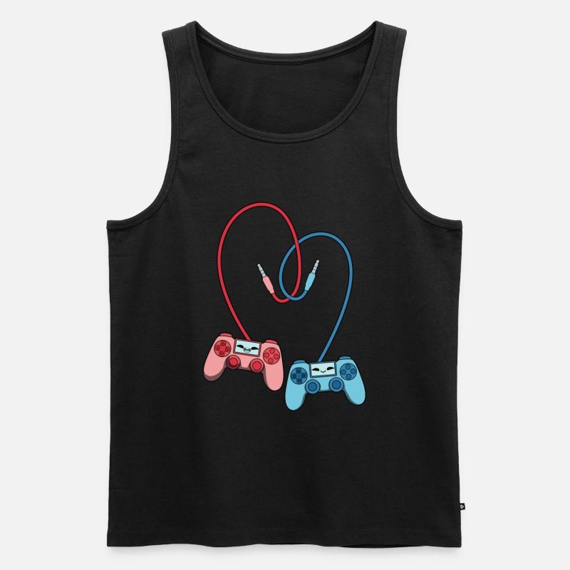 Gaming Controller Liebe - Männer Premium Bio Tank Top - Schwarz