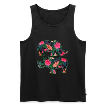 Rhinoceros - Men's Premium Organic Tank Top - black - Front - Michal (187cm)