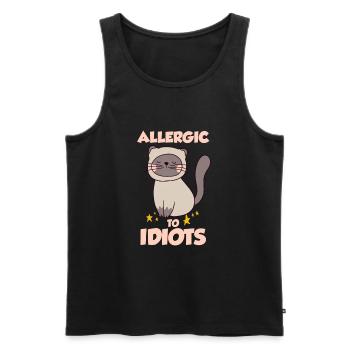 Allergique aux idiots - Débardeur bio Premium Homme - noir - Devant - Michal (187cm)