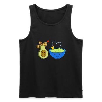 Avocado Guacamole Liebe - Männer Premium Bio Tank Top - Schwarz - Vorne - AI Model Male 178 light (178cm)