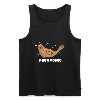 Aqua Doggo - Men's Premium Organic Tank Top - black - Front - AI Model Male 178 light (178cm)