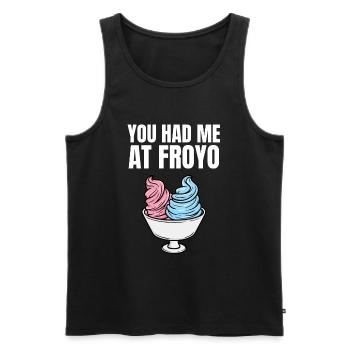 Sie hatten mich bei Froyo - Männer Premium Bio Tank Top - Schwarz - Vorne - AI Model Male 178 light (178cm)