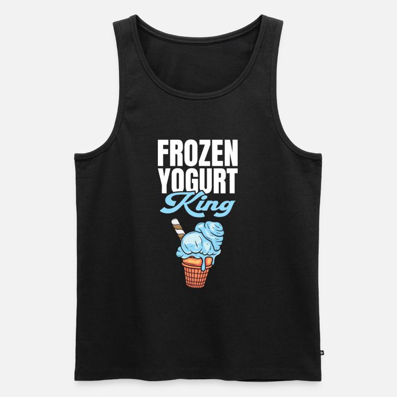 Frozen Yogurt King - Männer Premium Bio Tank Top - Schwarz