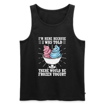 Ich bin hier, weil mir gesagt wurde, es gäbe Froze - Männer Premium Bio Tank Top - Schwarz - Vorne - AI Model Male 178 light (178cm)