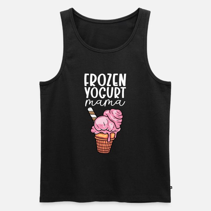 Frozen Yogurt Mama - Männer Premium Bio Tank Top - Schwarz