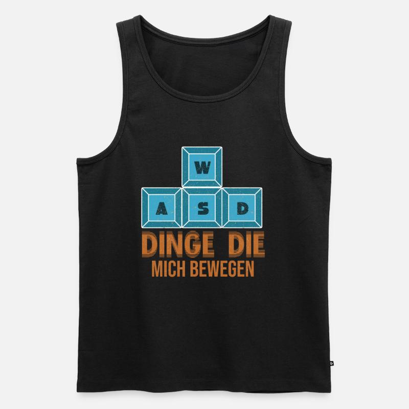 WASD Dinge Dich Mich Bewegen - Männer Premium Bio Tank Top - Schwarz
