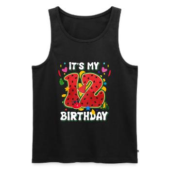 12. Geburtstag Wassermelone Sommer Geschenk - Männer Premium Bio Tank Top - Schwarz - Vorne - Michal (187cm)